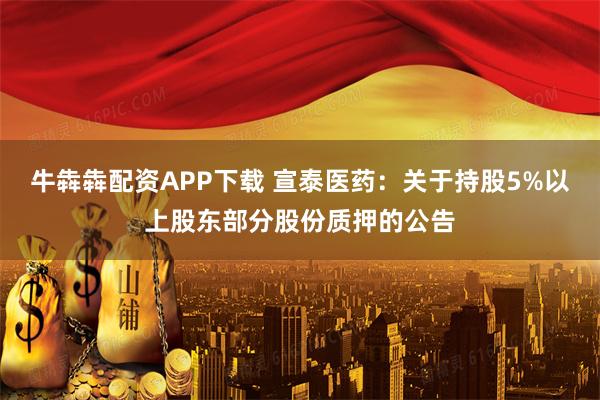 牛犇犇配资APP下载 宣泰医药：关于持股5%以上股东部分股份质押的公告